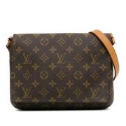 Louis Vuitton Vintage Pre-owned Canvas axelremsvskor Brown, Dam