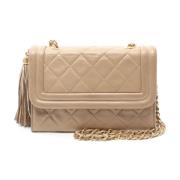 Chanel Vintage Pre-owned Laeder axelremsvskor Beige, Dam