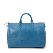 Louis Vuitton Vintage Pre-owned Laeder handvskor Blue, Dam