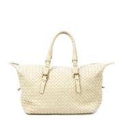 Bottega Veneta Vintage Pre-owned Laeder axelremsvskor Beige, Dam