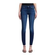 7 For All Mankind Mörka Skinny Jeans med dekorerad squiggle Blue, Dam