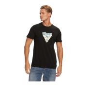 Guess Svart Bomull T-shirt - Rund Hals Black, Herr