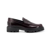 Tod's Patentläder Loafer med Monogramdetalj Brown, Dam