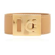 Salvatore Ferragamo Läderarmband Beige, Dam