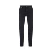 Kiton Svarta Slim-Fit Denim Jeans Black, Herr