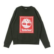 Timberland Stack Logo Crew Neck Sweatshirt i Peat Green Green, Herr