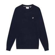 Lyle & Scott Cashmere Blend Crew Neck Jumper Blue, Herr