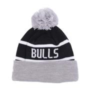 New Era Chicago Bulls Pom Pom Beanie Hat Black, Herr