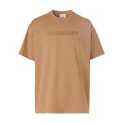 Burberry Ekologisk Brun Kamel T-shirt med Logo Brown, Herr