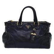 Prada Vintage Pre-owned Laeder handvskor Blue, Dam