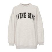 Anine Bing Vintage Oversized Sweatshirt med Rund Hals Gray, Dam