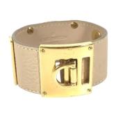 Louis Vuitton Vintage Pre-owned Laeder armband Beige, Dam