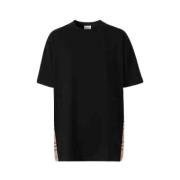 Burberry Side Check Relaxed Fit T-shirt Black, Herr