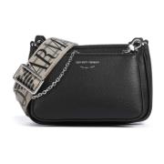 Emporio Armani Veganläder Crossbody-väska med hammaretextur Black, Dam