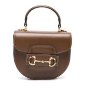 Gucci Horsebit Tote Bag med kornläder Brown, Dam