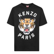 Kenzo Tiger Print Oversized T-shirt Black, Herr