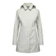 K-Way Vit Dam Parka med Logotyp White, Dam