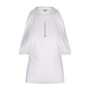 Alexander McQueen Vit Ribbad Tanktop med Kedja White, Dam