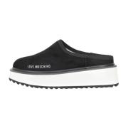 Love Moschino Svarta Plattforms Sandaler Höst Vinter Black, Dam