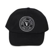 Versace Jeans Couture Svart Bomull Baseballkeps med Silver Logo Black,...