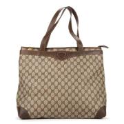 Gucci Vintage Pre-owned Belagd canvas axelremsvskor Beige, Dam