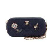 Chanel Vintage Pre-owned Laeder chanel-vskor Blue, Dam