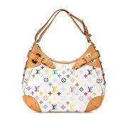 Louis Vuitton Vintage Pre-owned Canvas axelremsvskor White, Dam