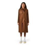 Philippe Model Kvinnors Cognac Trench Coat Brown, Dam