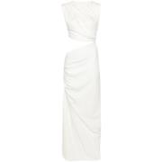 Christopher Esber Räfflad Twist Tank Midi Klänning Vit White, Dam