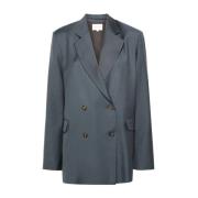 Loulou Studio Fjädergrå Melange Ull Blazer Gray, Dam