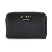 Guess Svart PU Läder Plånbok - Metall Logo Black, Dam