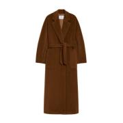 Max Mara Brun Kamelrock Revers Bälte Brown, Dam