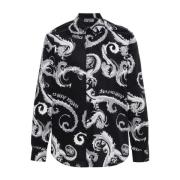 Versace Jeans Couture Chromo Couture Print Svart Skjorta Black, Herr