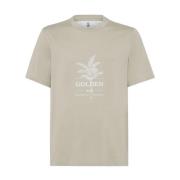 Brunello Cucinelli Grafiskt Tryck Grön Bomull T-shirt Green, Herr