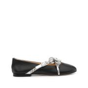 Mach & Mach Svarta ballerinaskor med nitar Black, Dam