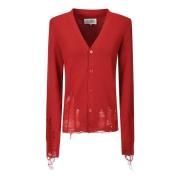 MM6 Maison Margiela Stilren Cardigan för en Trendy Look Red, Dam