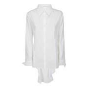 Yohji Yamamoto Vit Asymmetrisk Skulder Cut Skjorta White, Dam