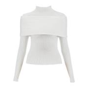 Mugler Off-shoulder skulptur topp White, Dam