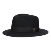 Borsalino Svart ullfilt hatt Black, Herr