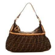 Fendi Vintage Pre-owned Canvas axelremsvskor Brown, Dam