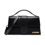 Jacquemus Svart läder crossbodyväska Black, Dam