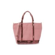 Vanessa Bruno Canvas Tote Bag med Paljetter Pink, Dam