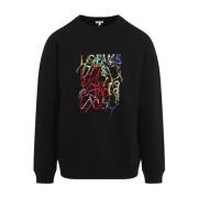 Loewe Svart Sweatshirt för Män Aw24 Black, Herr