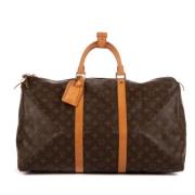 Louis Vuitton Vintage Pre-owned Belagd canvas handvskor Brown, Dam