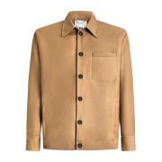 PT Torino Beige Ull Overshirt Jacka Brown, Herr