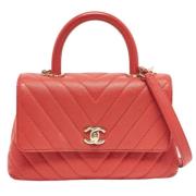 Chanel Vintage Pre-owned Laeder chanel-vskor Red, Dam