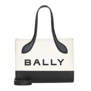 Bally Elegant Logo-Print Toteväska White, Dam