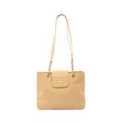 Chanel Vintage Pre-owned Canvas chanel-vskor Beige, Dam