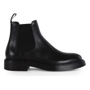 Fabi Läder Chelsea Boots Höjer Stil Kvalitet Black, Herr