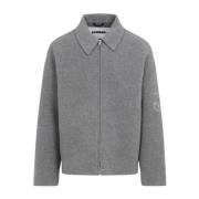 Jil Sander Elegant Grå Yllekappa Aw24 Gray, Herr